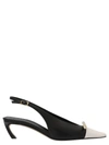 Lanvin Black Slingbacks Heels In White/black