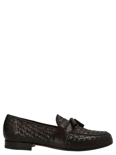 Lidfort Tassel-embellished Woven Loafers In Brown