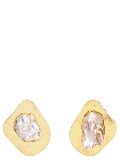 Liya Pearl Earrings In Gold