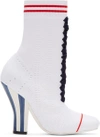 FENDI FENDI WHITE STRETCH SOCK BOOTS,8T6514 OD8