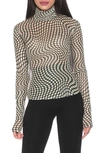 Alexia Admor Doja Mock Neck Mesh Top In Multi