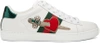 GUCCI White Pierced Heart Ace Sneakers