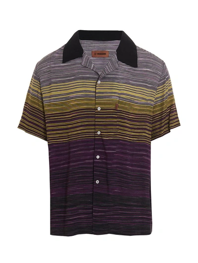 Missoni Purple Striped Shirt In Multicolor