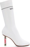 VETEMENTS White Rose Lighter Sock Boots