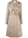 Patou Knee-length Cotton Trench Coat In Beige