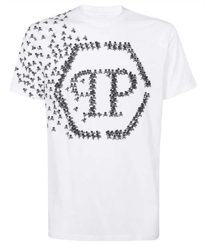 Philipp Plein Skull Bones Logo-print T-shirt In White