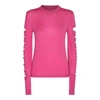 Rick Owens Biker Level Spartan Rib Sweater In Hot Pink