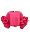 Rochas Pink Sleeve Top Tops Fuchsia In Fuchsia