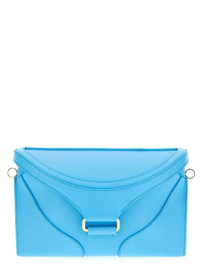 Rodo Clutch Bag With Shoulder Strap In Light Blue