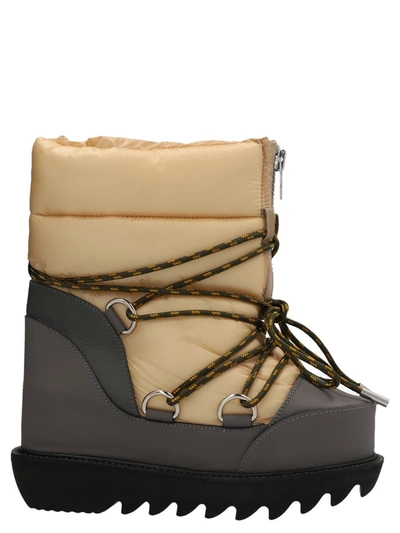 Sacai Padded-panel Lace-up Boots In Multi