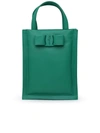 Ferragamo Mini Viva Top Handle Bag In Calf Leather In Green
