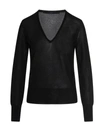 Sapio Lamé-effect V-neck Jumper In Black