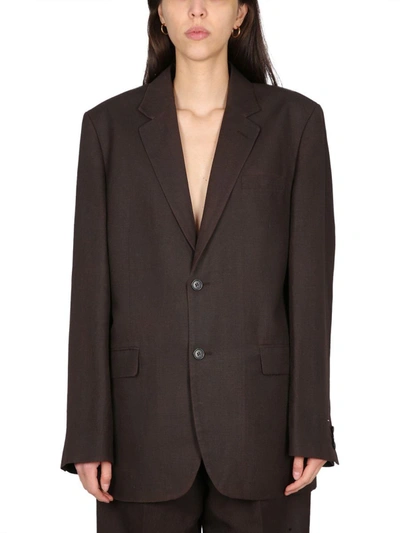 Maison Margiela Single-breasted Blazer In Brown