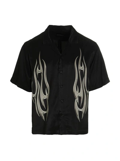 Stampd Chrome Flame Satin Shirt In Black