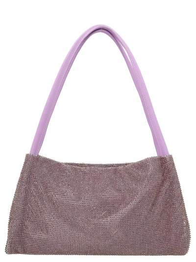 Staud Penny Crystal Mesh Shoulder Bag In Lilac