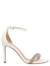 Stuart Weitzman Nudistcurve High-shine Sandals In White