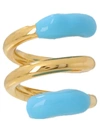 Sunnei Gold & Blue Double Fusillo Ring In Light Blue