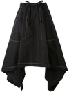 JW ANDERSON drawstring asymmetric pointy skirt,MACHINEWASH
