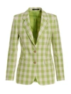 Tagliatore Paris Checkered Blazer Jacket With Front Pockets In Green