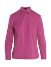 Theory Straight Shirt In Good Wool In Fuchsia