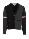 Thom Browne Two-color Cardigan In Gray