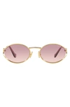 Miu Miu 54mm Gradient Oval Sunglasses In Gold