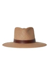 Janessa Leone Halston Packable Fedora In Sand