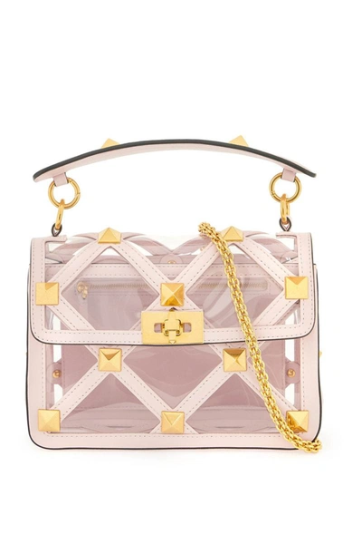 Valentino Garavani Roman Stud Handbag With Additional Chain In Pink