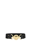Versace La Medusa Wide Leather Belt In Black