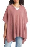 Nordstrom V-neck Wool & Cashmere Poncho In Pink