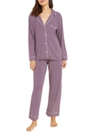 EBERJEY GISELE PRINT JERSEY KNIT PAJAMAS