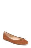 Veronica Beard Beatrix Suede Bow Ballerina Flats In Hazelwood