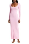 Skims Soft Lounge Long Sleeve Dress In Cotton Candy