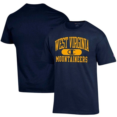 CHAMPION CHAMPION NAVY WEST VIRGINIA MOUNTAINEERS ARCH PILL T-SHIRT