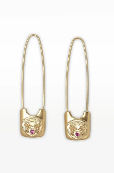 67jewelry Gold Safety Pin Earrings