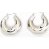 67jewelry Puff Hoops In Silver