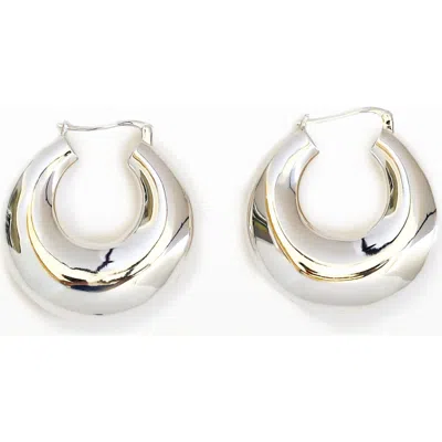 67jewelry Puff Hoops In Silver