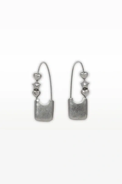67jewelry Puffed Heart And Star Safety Pins In Silver