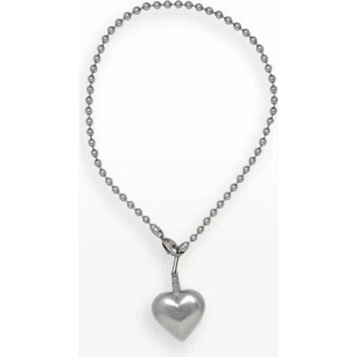 67jewelry Puffed Heart Necklace In Silver