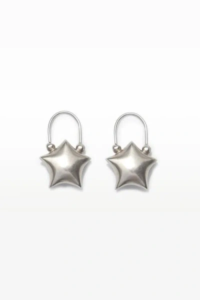 67jewelry Puffed Star Earrings In Silver