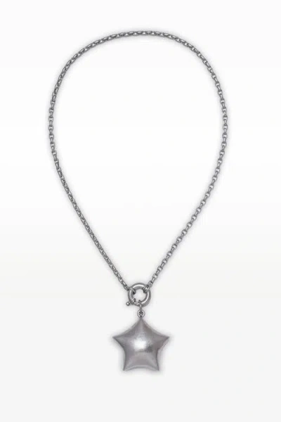 67jewelry Puffed Star Necklace In Silver
