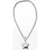 67jewelry Puffed Star Paperclip Necklace In Silver