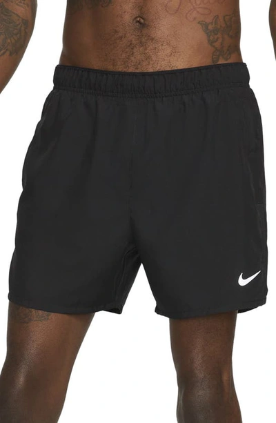 Nike Men's Challenger Dri-fit 5" Brief-lined Running Shorts In Black/black/black