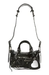 Balenciaga Le Cagole Mini Leather Shoulder Bag In Black