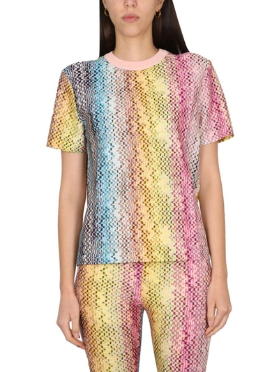 Missoni Striped Knitted T-shirt In Multicolour