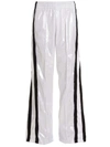 Vtmnts Contrasting-border Track Pants In Silver