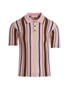 Wales Bonner Optimist Striped Polo Shirt In Pink