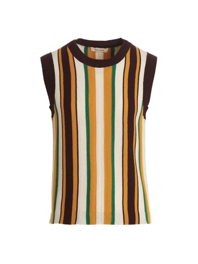 Wales Bonner Scale Striped Knitted Vest In Multicolour