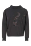 We11 Done We11done Round Neck Graphic Printed Top In Grey