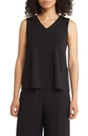 Eileen Fisher Sleeveless V-neck Jersey Knit Tank In Seaweed